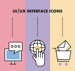 infographic with interface set icons