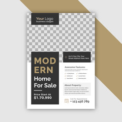 Modern home for sale flyer design template With Vector