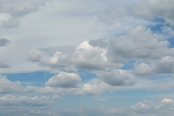 White fluffy clouds in the sky