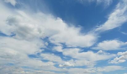 Panoramic view with blue sky and clouds