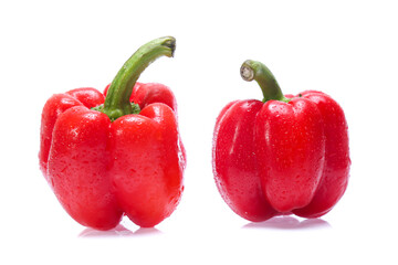 Red sweet pepper isolated on a white background