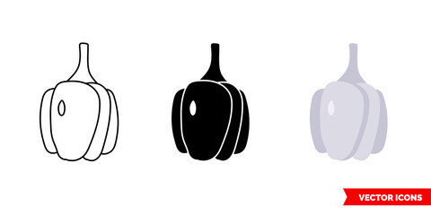 Garlic icon of 3 types color, black and white, outline. Isolated vector sign symbol.