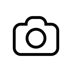 Photo camera outline vector illustration isolated on white background