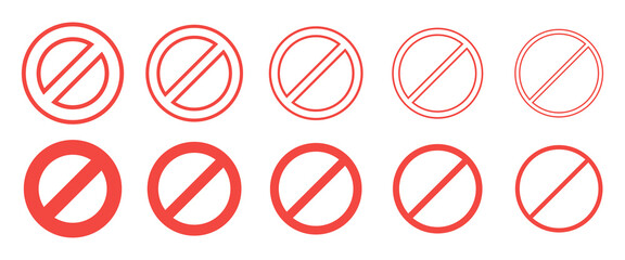 Ban set icon vector illustration isolated on white background