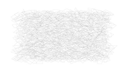 Chaotic thin pencil lines. Vector background from scribble.