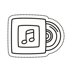 Fototapeta na wymiar music compact disk sticker line style icon