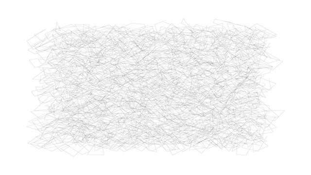 Chaotic thin pencil lines. Vector background from scribble.