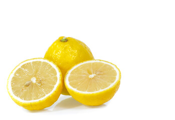 Fresh lemon isolated on white