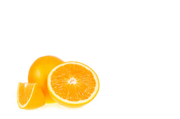 Copy space Orange fruit isolated on white background