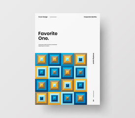 Brochure front page design layout. Vertical corporate identity A4 report cover. Modern abstract geometric vector business presentation illustration template.
