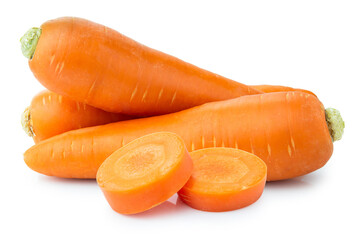 fresh vegetable carrots isolated on white background