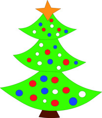 green tree on white background