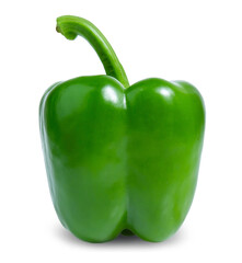green sweet pepper isolated on white background