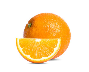 Orange fruit. Orang slice isolate on white background