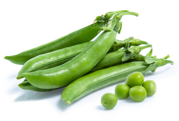 green Pea vegetable isolated on white background