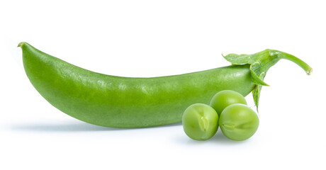 green Pea vegetable isolated on white background
