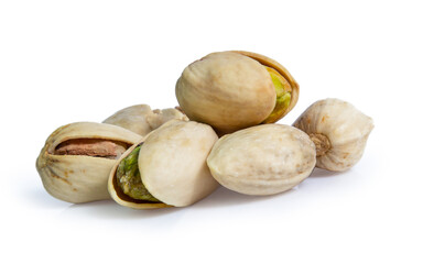 Pistachio nuts. Isolated on a white background