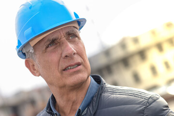 Portrait of a male  engineer   on a construction site