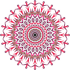 Beautiful latest Indian Arabic mendola flower motif circular for printing vector file multicolor pink dark red