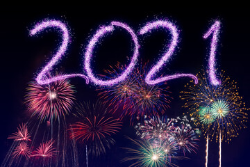2021 New Year fireworks background