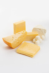 Set of different types of cheese