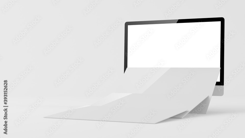 Aufkleber falling screens mock up 3d rendering
