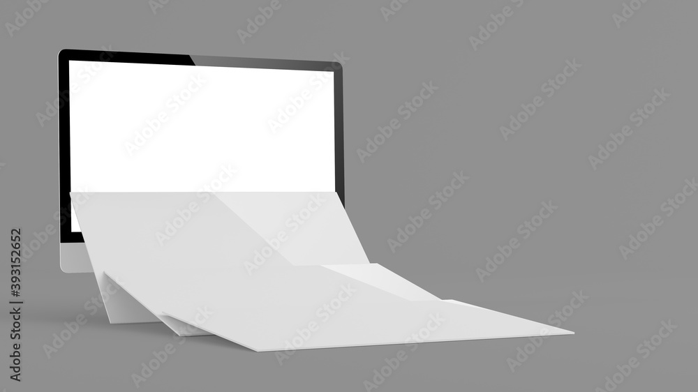 Aufkleber falling screens mock up 3d rendering