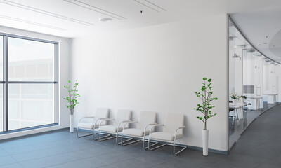 Wall mural at office mock up