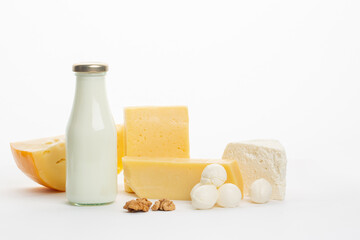 Set of different types of cheese