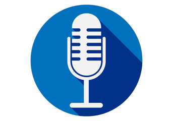 Icono de micrófonos de radio en fondo blanco.