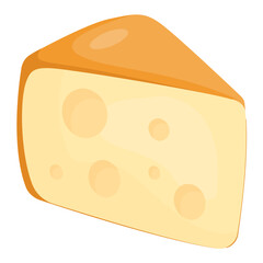 
A dairy product piece, cheese slice
