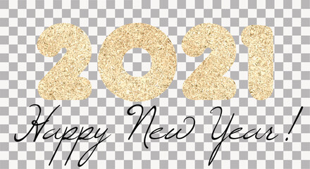 2021 new year on transparent background. Vector illustration background for new year's eve and seasonal holidays flyers, greetings and invitations. © Rita Kostor
