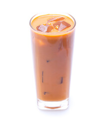 Iced Thai milk tea in glasses (thailand)