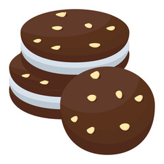 
Chocolate chip cream sandwich cookies
