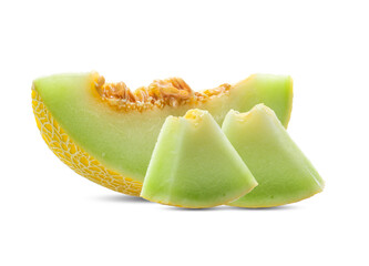 cantaloupe melon fruit isolated on white background
