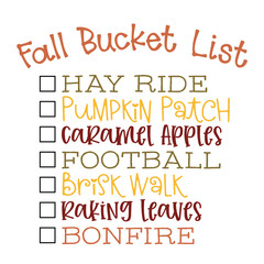 Fall Bucket List - SVG