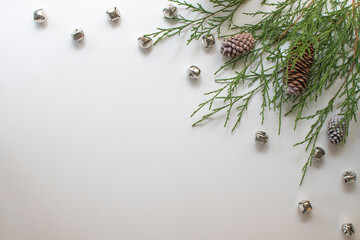 Festive Winter Foliage with Silver Bells