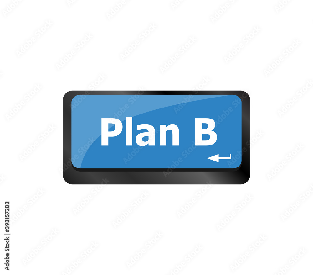 Poster plan b key on computer keyboard - business concept