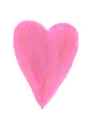 Acrylic hand drawn pink heart