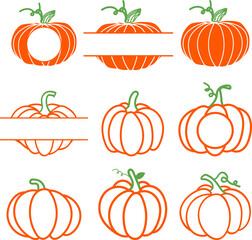 Pumpkin bundle. vector set.