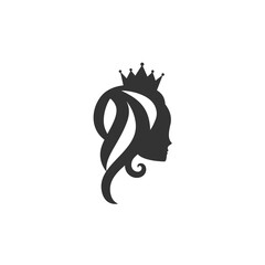 Beautiful princess with crown. Women's elegant silhouette with beautifull hairstyle. © Ne Mariya