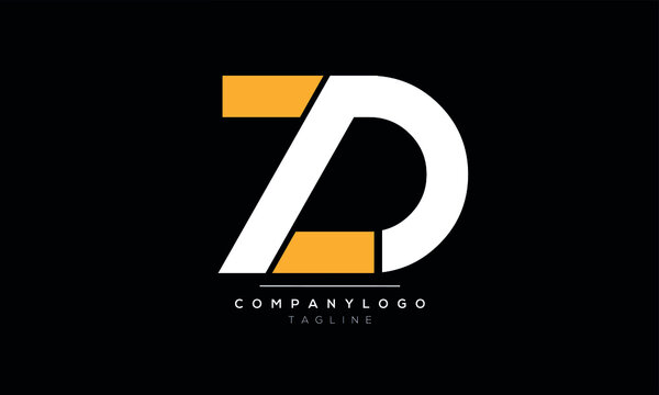  Alphabet letters Initials Monogram logo ZD or DZ
