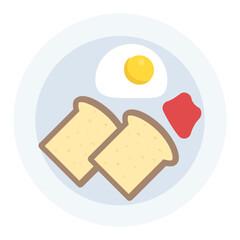 
Flat icon design of fried egg for breakfast
