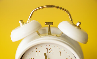 Alarm clock. Wake up early. Beautiful cute vintage alarm clock. Go to. 