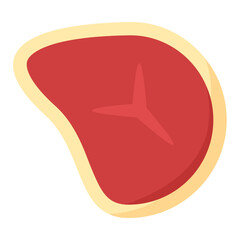 
Flat icon design of medium rare beef steak
