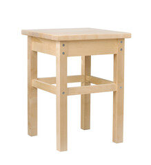 Unpainted wood square stool
