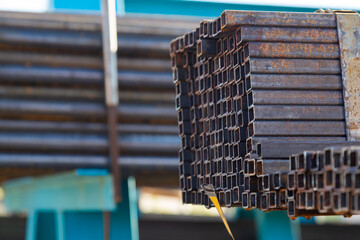 Metal base universal background. Store product warehouse
