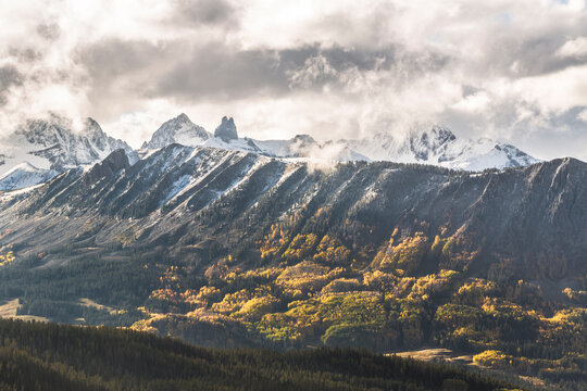 Scenic view of Lizard Head with Mount Wilson and El Diente Peak