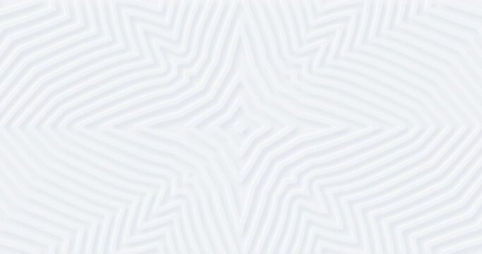 4k abstract white geometric background. Light floral blank seamless looped BG. Trendy summer empty grey banner. Snowflake ornament. Christmas dynamic banner. Solid soft shadow. Neumorphism 3d style