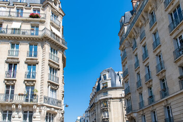 Fototapeta na wymiar Paris, typical facades, beautiful buildings near Republique